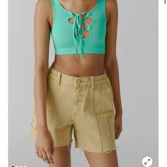 Lace up green bra top seamless - Picture 2 of 5